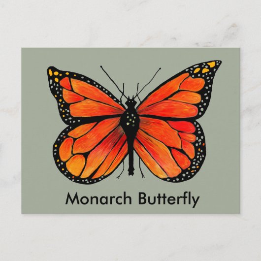 Monarch Butterfly Illustration auf der Postkarte (Vorderseite)