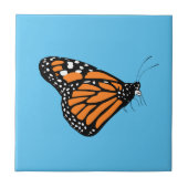 Monarch Butterfly Illustration Orange + Sky Blue Fliese (Vorderseite)