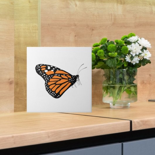 Monarch Butterfly Illustration Orange und Weiß Fliese