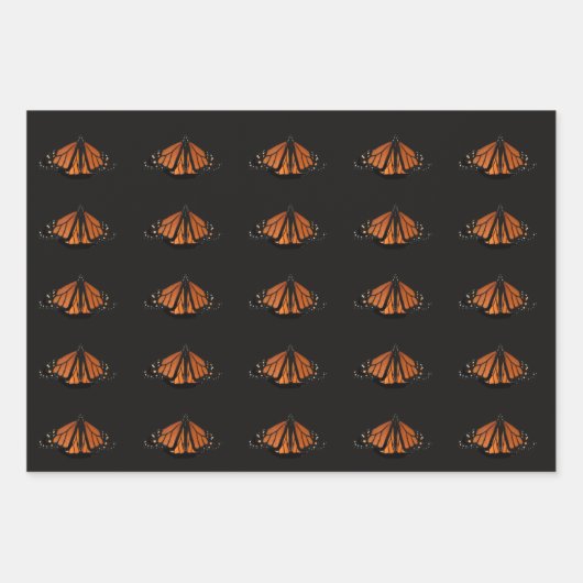 Monarch Butterfly im Schlüssel von Orange Geschenkpapier Set (Vorderseite)
