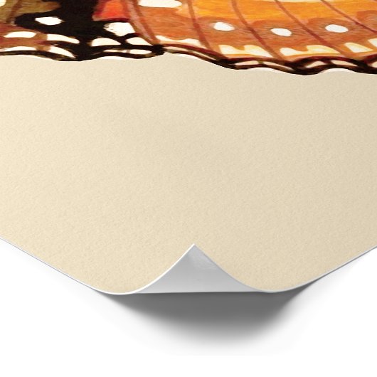 Monarch Butterfly in Brown, Rost und Creme Poster (Ecke)