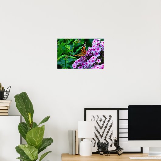 Monarch Butterfly in Flowers Poster (Heimbüro)