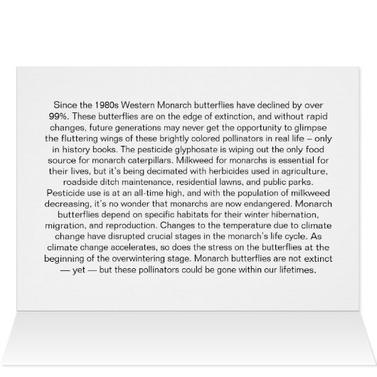 Monarch Butterfly-Karte (Innenansicht Horizontal (Oben))