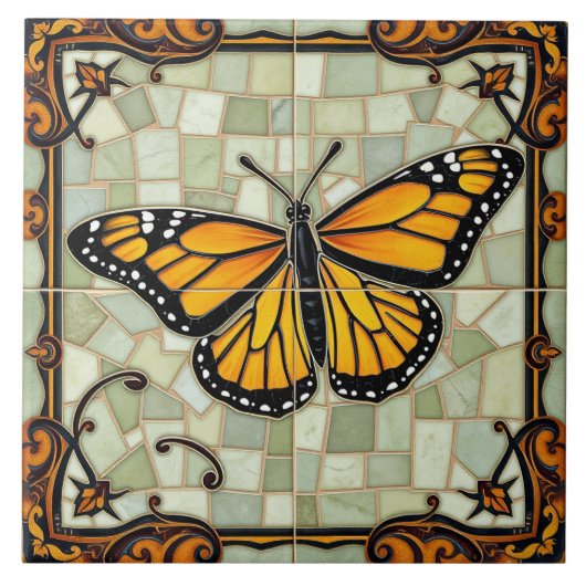 Monarch Butterfly - Keramik Fliese (Vorderseite)