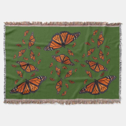 Monarch Butterfly-Keuchhuhn (dunkelgrün) Decke (Vorderseite)