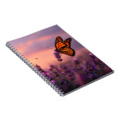 Monarch Butterfly Lavendel Sunset Notebook Notizblock (Rechte Seite)