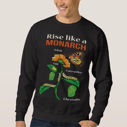 Monarch Butterfly  Lifecycle Metamorphosis Sweatshirt (Vorderseite)