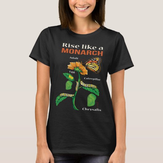 Monarch Butterfly  Lifecycle Metamorphosis T-Shirt (Vorderseite)
