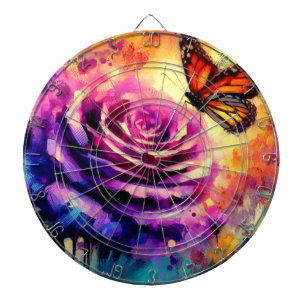 Monarch Butterfly Lila Rose Sunset Orange Dartscheibe