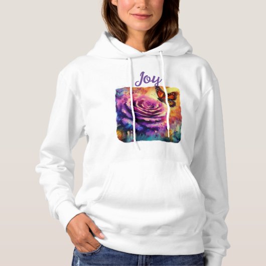 Monarch Butterfly Lila Rose Sunset Orange Hoodie (Vorderseite)