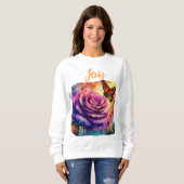 Monarch Butterfly Lila Rose Sunset Orange Sweatshirt (Vorne ganz)
