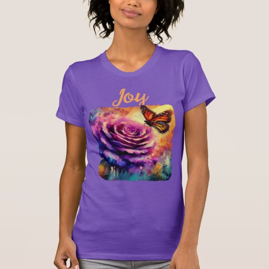 Monarch Butterfly Lila Rose Sunset Orange T-Shirt (Vorderseite)