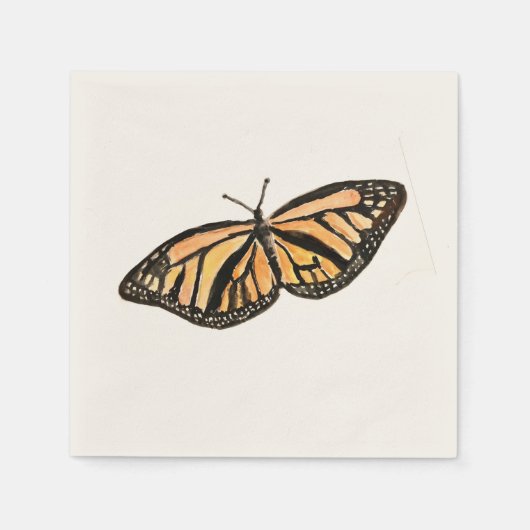 Monarch Butterfly Malerei Serviette (Vorderseite)