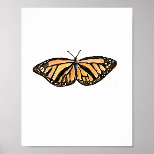 Monarch Butterfly Malerei Silhouette Poster (Vorne)