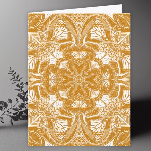 Monarch Butterfly Mandala Art Blank Dankeskarte