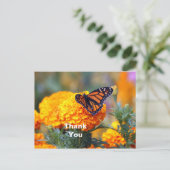 Monarch Butterfly Marigold Foto Vielen Dank Postkarte (Stehend Vorderseite)