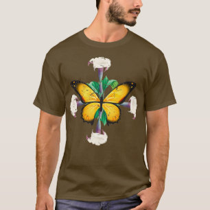 Monarch Butterfly mit Datura-Blüten-Blatt Mandala T-Shirt
