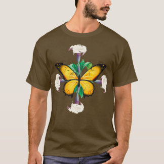 Monarch Butterfly mit Datura-Blüten-Blatt Mandala T-Shirt