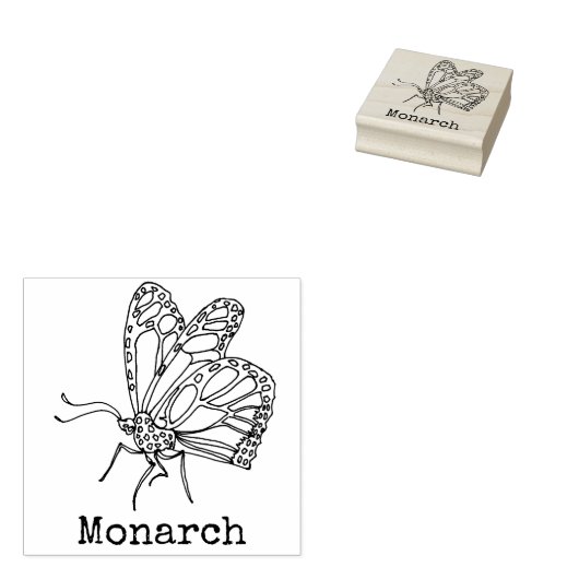 Monarch Butterfly Mit Monogramm Gummistempel (Stempel)