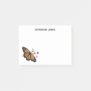 Monarch Butterfly mit Namen Personalisiert Post-it Klebezettel