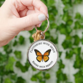 Monarch Butterfly mit Zitat Schlüsselanhänger (Hand)