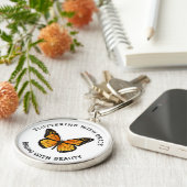 Monarch Butterfly mit Zitat Schlüsselanhänger (Seite)