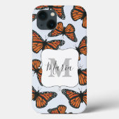 Monarch Butterfly Monogram Botanical Girl Case-Mate iPhone Hülle (Rückseite)