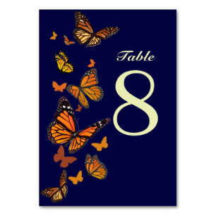 Monarch Butterfly-Monogramm Hochzeit im Herbst Tischnummer