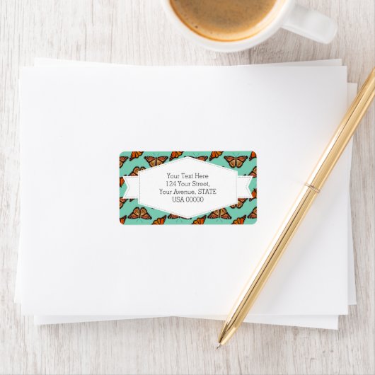 Monarch Butterfly-Muster Adressaufkleber (Insitu)