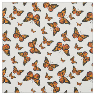 Monarch Butterfly-Muster auf weißem Hintergrund Stoff