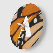 Monarch Butterfly Muster Orange und Schwarz Große Wanduhr (Winkel)