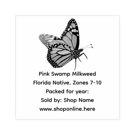 Monarch Butterfly Native Milkweed Seeds Gummistempel (Prägung)