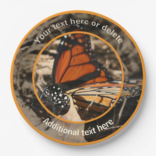 Monarch Butterfly Natur Personalisiertes Party Pappteller (Vorderseite)