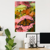 Monarch Butterfly on a Gerbera| Danaus Plexippus Poster (Heimbüro)