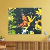 Monarch Butterfly on Flower Photograph  Leinwanddruck (Insitu (Wohnzimmer))