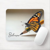 Monarch Butterfly On Pencil With Text Mousepad (Mit Mouse)