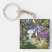 Monarch Butterfly on Purple Flowers Schlüsselanhänger (Vorderseite)