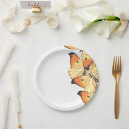 Monarch Butterfly Orange Bridal Dusche Einladung Pappteller