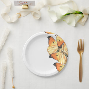 Monarch Butterfly Orange Bridal Dusche Einladung Pappteller