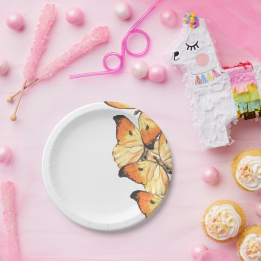 Monarch Butterfly Orange Bridal Dusche Einladung Pappteller (Party)