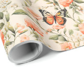 Monarch Butterfly Orange Geschenkpapier (Rolleneckpunkt)