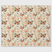 Monarch Butterfly Orange Geschenkpapier (Flach)