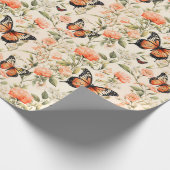 Monarch Butterfly Orange Geschenkpapier (Ecke)