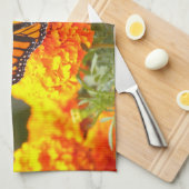 Monarch Butterfly Orange Marigold Foto Küchentuch (Viertel Falte)