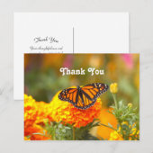 Monarch Butterfly Orange Marigold Foto Vielen Dank Postkarte (Vorne/Hinten)