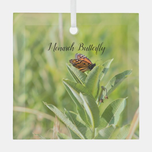 Monarch Butterfly Ornament Aus Glas (Vorderseite)