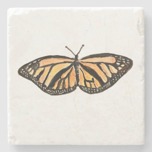 Monarch Butterfly Painting Throw Kissen Steinuntersetzer (Vorderseite)
