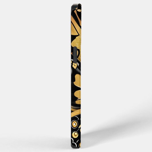 Monarch Butterfly Personalisiert Name Gold und Bla iPhone Hülle (Rechte Seite)