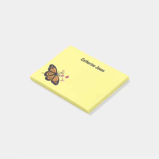 Monarch Butterfly Personalisierte Kinder Post-it Klebezettel (angewinkelt)
