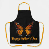 Monarch Butterfly Personalized Black Apron Schürze (Vorderseite)
